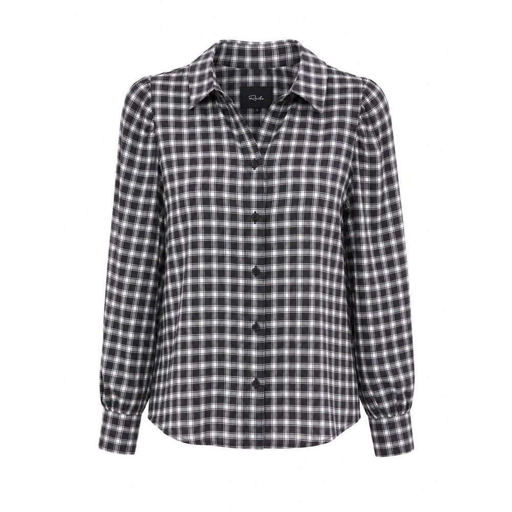 Vintage-Inspired Plaid Puff Sleeve Button Front Shirt Rails Women’s Size S